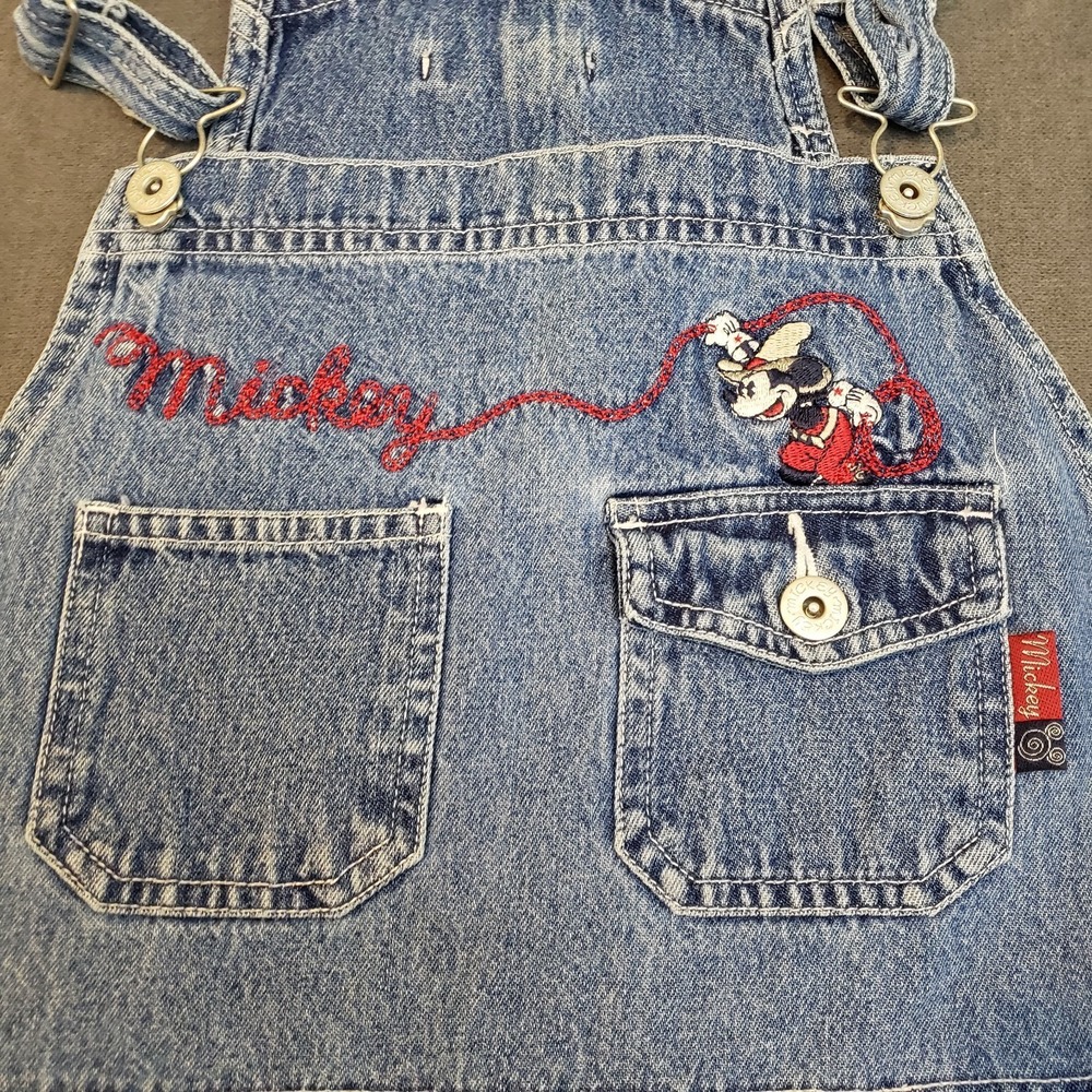 Mickey Unlimited Overall Size‎ Large Vtg 90s  Embroidered Cowboy Mickey Disney